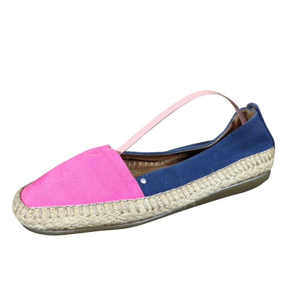 Aerosoles Women Espadrille Flats Size 6.5 Casual Summer Pink Navy Canvas